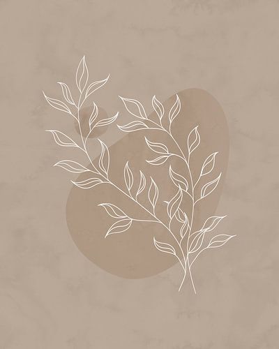 Minimalistische illustratie in licht bruin en wit