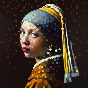 Girl with a pearl earring modern by Vlindertuin Art