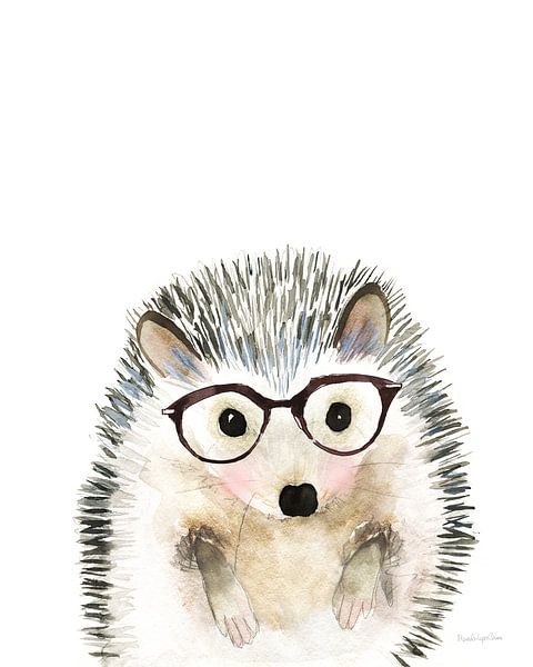 Hedgehog in Glasses, Mercedes Lopez Charro by Wild Apple