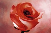 Schilderij van een rode Roos van Tanja Udelhofen thumbnail