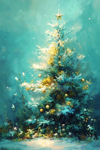 Christmas tree in the blue hour no. 1