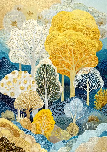 Whispering Leaves in Blue