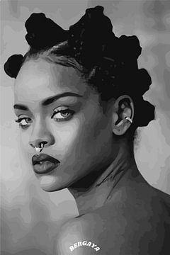 Abstract portret Rihanna anti album van Demi Huisman