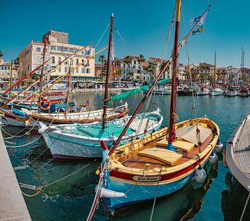 Pleasure port for with historic sailboats, Sanary-sur-Mer, Var, France by Rene van der Meer
