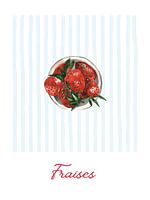 Aquarell Illustration von Erdbeeren