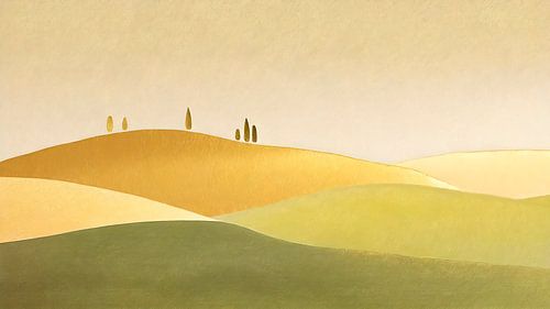 Minimalistisch en sereen Toscaans landschap
