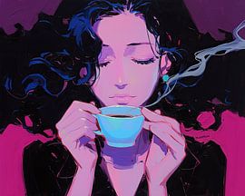 Frauenporträt | Die sanfte Umarmung der Einsamkeit von ARTEO Gemälde