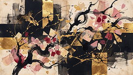 Avant-Garde Sakura Mosaïque dorée sur Siti Zuliana