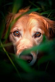 Doggie in the grass by Poster Art Shop