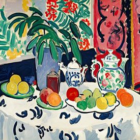 Summer fruit in dining room still life by Vlindertuin Art