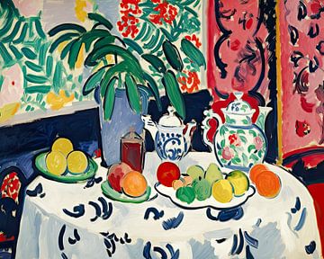 Summer fruit in dining room still life by Vlindertuin Art