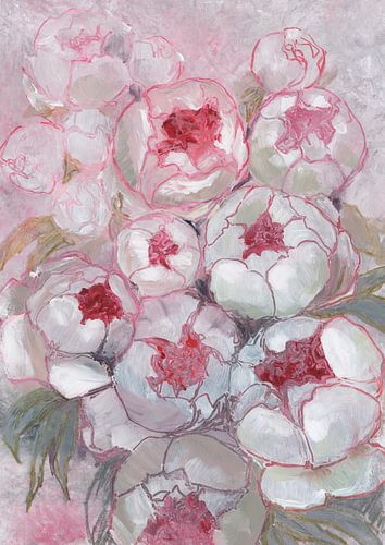 Nuria boeket van pioenen in roze