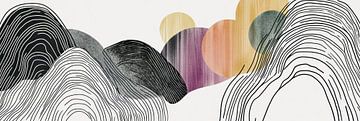 Modern lines in earthy arches abstract panorama by Digitale Schilderijen