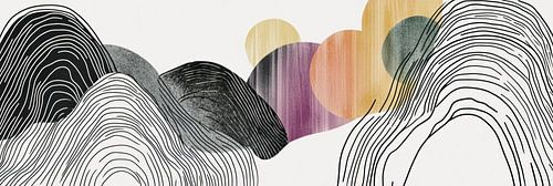 Moderne lijnen in aardse bogen abstracte panorama