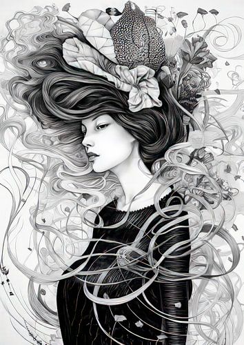 Frau in anmutigen Linien