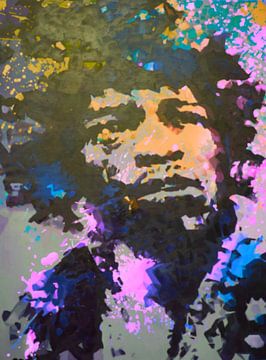 Jimi Hendrix - Splash - Yellow - Pink - 3 Colours van Felix von Altersheim