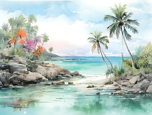 Tropical island sketch