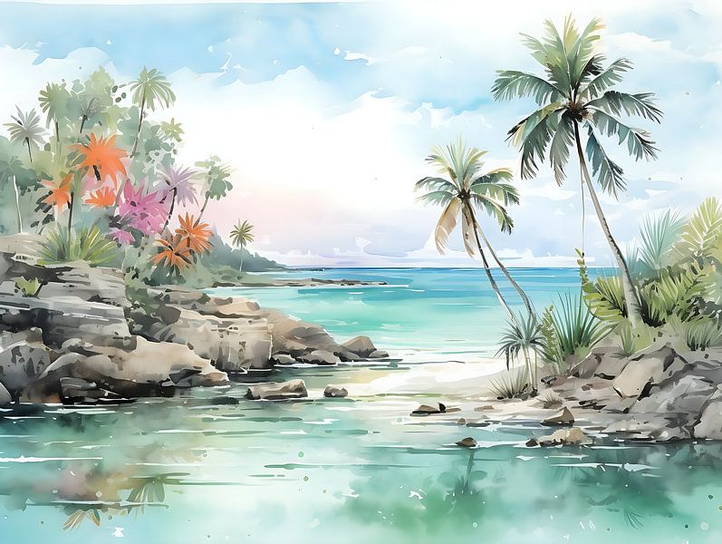 Skizze einer tropischen Insel von PixelPrestige