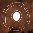 Abstract geometric  circles in grunge rusty brown 9 by Dina Dankers thumbnail