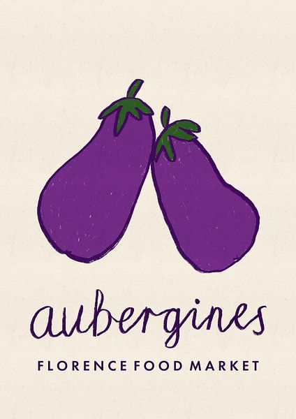 Aubergines Florence Food Market Italy by Dirkie Nell