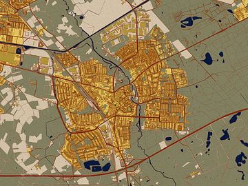 Map of Geldrop in the style of Gustav Klimt by Maporia