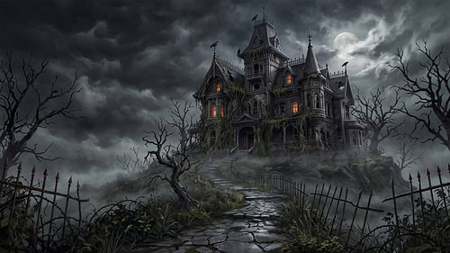 The Haunted Manor under the Full Moon