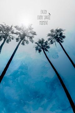 Palm Trees Classic Blue | ENJOY EVERY SINGLE MOMENT by Melanie Viola