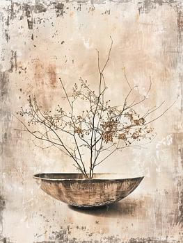 Trockene Blumen in der Stille
