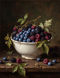 A Bowl of Wild Summer Berries by haroulita