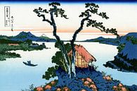 Het Suwa Meer in Shinano, Japan - Katsushika Hokusai van Roger VDB thumbnail