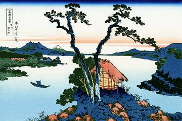 Lake Suwa in Shinano, Japan - Katsushika Hokusai by Roger VDB