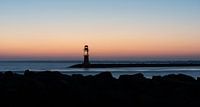 Red beacon in twilight