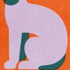 Chien sur fond abstrait couleur mandarine sur FRESH Fine Art