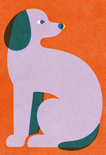 Dog on Tangerine Abstract