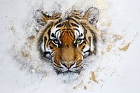 Portrait tiger with gold