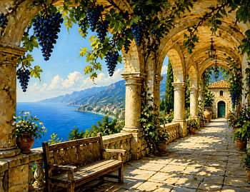 Romantic Landscape - Passage to the Azure Sea