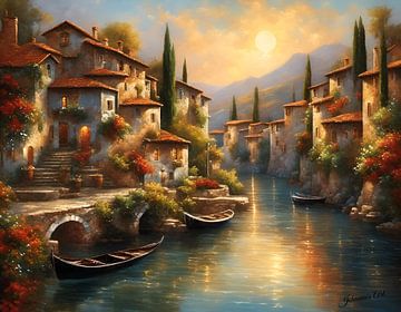 Romantisches Dorf 8 von Johanna's Art