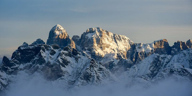 Dolomite panorama in the evening light by Bettina Schnittert