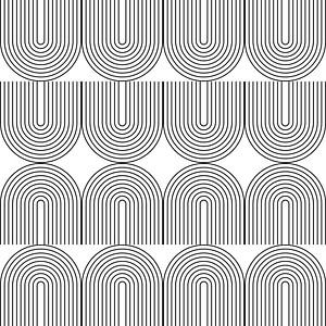 Retro 1920s vintage geometric shapes pattern in Bauhaus style no. 17 by Dina Dankers