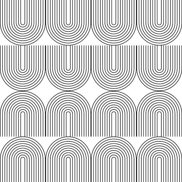 Retro 1920s vintage geometric shapes pattern in Bauhaus style no. 17 by Dina Dankers