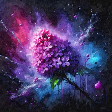Lilac – Poetic lilac blossoms in a cosmic play of colours