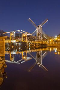 Leyde de nuit - Molen de Put et Rembrandtbrug - 2