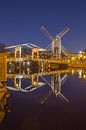 Leiden by Night - Molen de Put en Rembrandtbrug - 2 van Tux Photography thumbnail