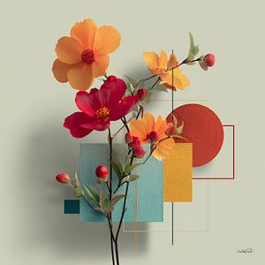 Abstrakt mit Blumen