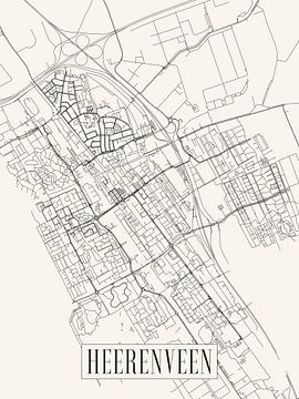 City map Heerenveen - City - Light version - Friesland Map by Locus Studio