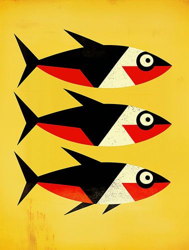 3 vintage sardientjes voor in de keuken