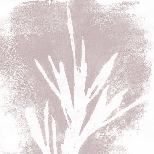 Moderne abstracte minimalistische kunst. Retro stijl abstracte plant op pastel roze