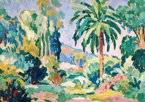 Expressionistisch palmenlandschap in de tuin