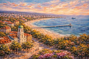 Burgas, Bulgaria an impressionist painting. by Gallery Hoppenbrouwers