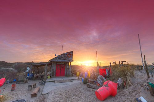 Zonsondergang bij het Juttersmuseum Den Haag